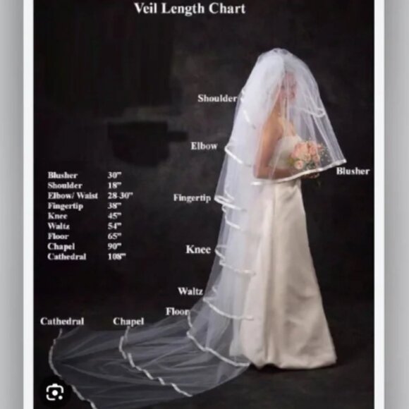 Romantic White Floral Appliqué Bridal Veil main image 5